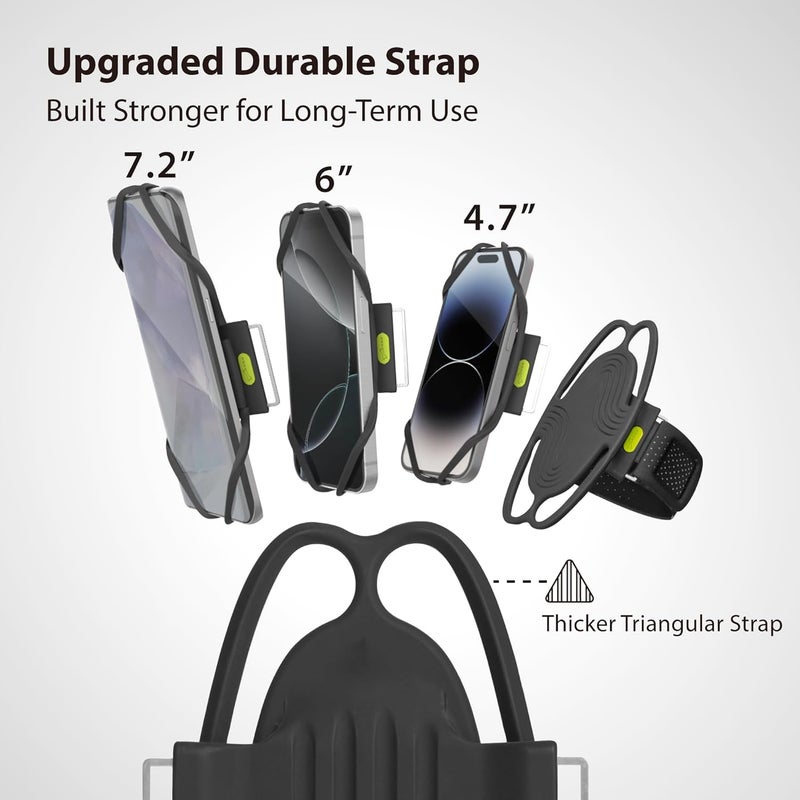 BONE Run Tie 3, Running Phone Armband, Skin-Friendly Silicone Sport Armband with Dual Layer Structure for Heat-Dissipation, Workout Phone Holder for iPhone and 4-7"-7.2" Smartphones (Size L) - Image 4